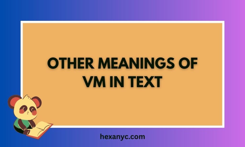 Other Meanings of VM in Text