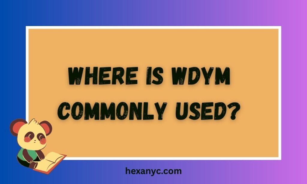 Where Is WDYM Commonly Used